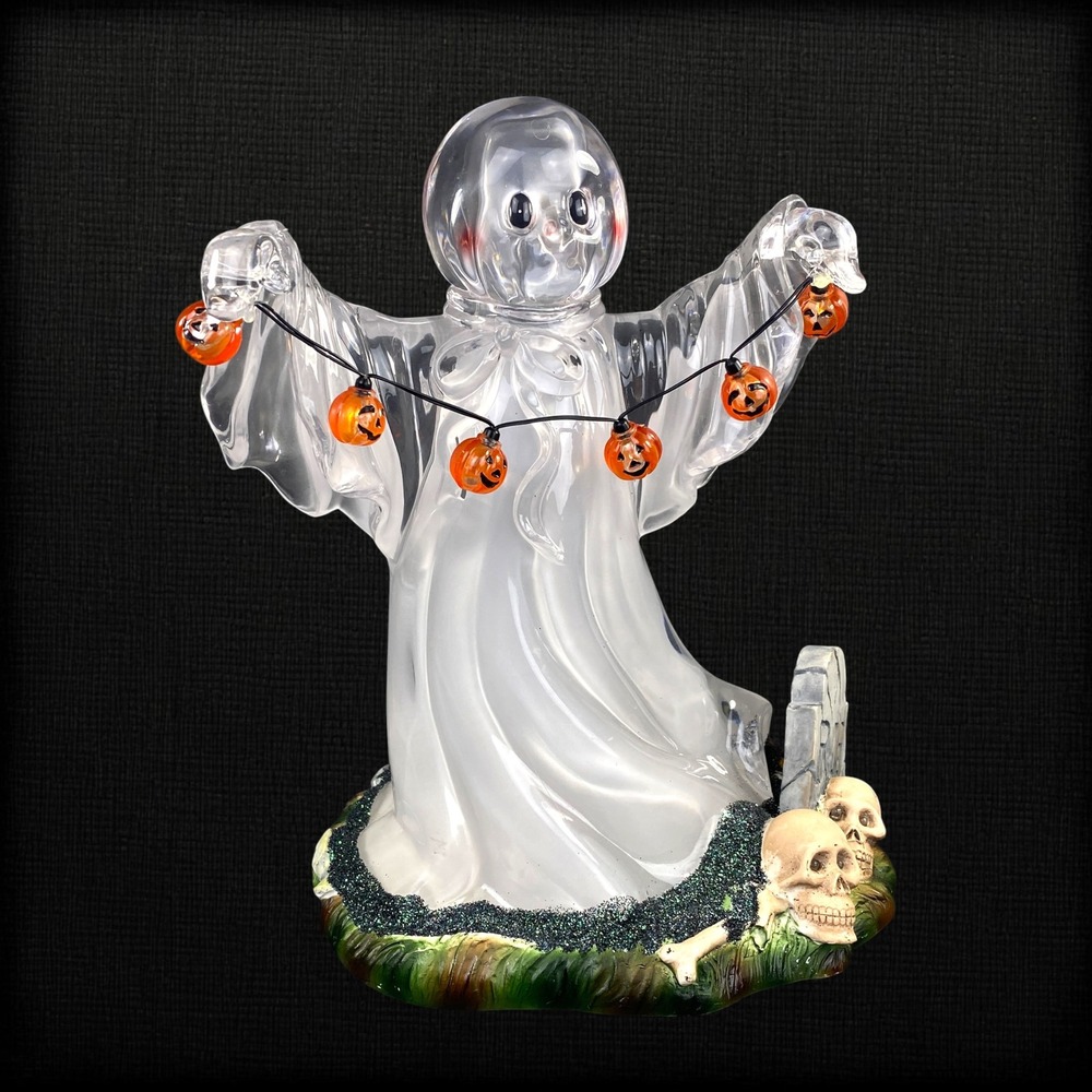 Heritage Mint Halloween Ghost Skulls Y2K 2004 Decor Lights Up Multicolor